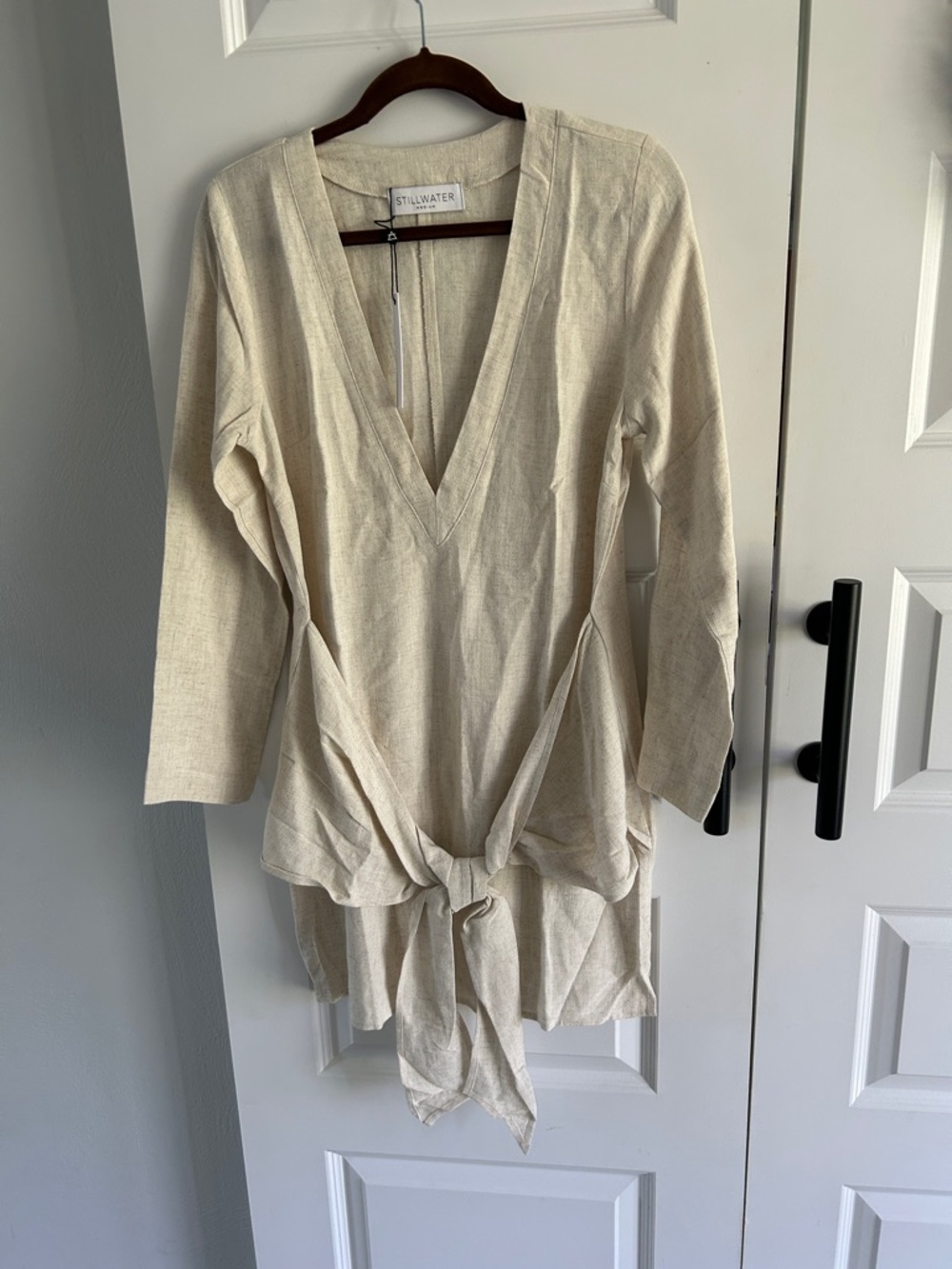 Stillwater Natural‎ Linen Tie-Tunic dress medium